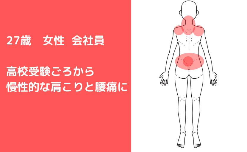 慢性的な肩こり腰痛に10年間も悩んで来た方も改善されています 